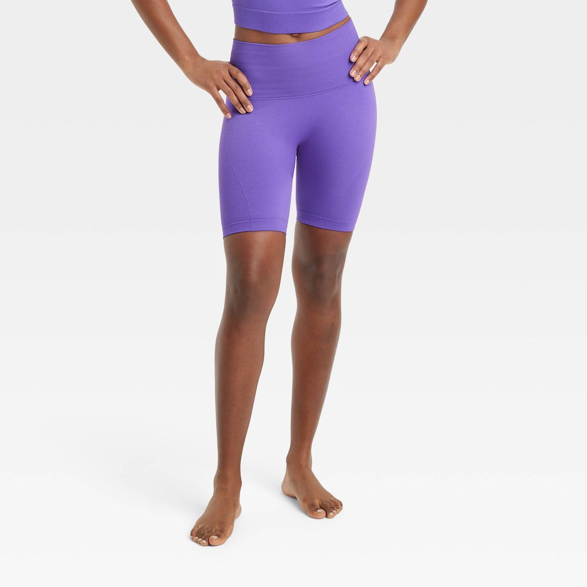 Women's Seamless High-Rise Rib Bike Shorts 6" - All In Motion™ | Target