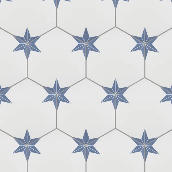 Stella Hex 9" x 10" Porcelain Pattern Wall & Floor Tile | Wayfair North America