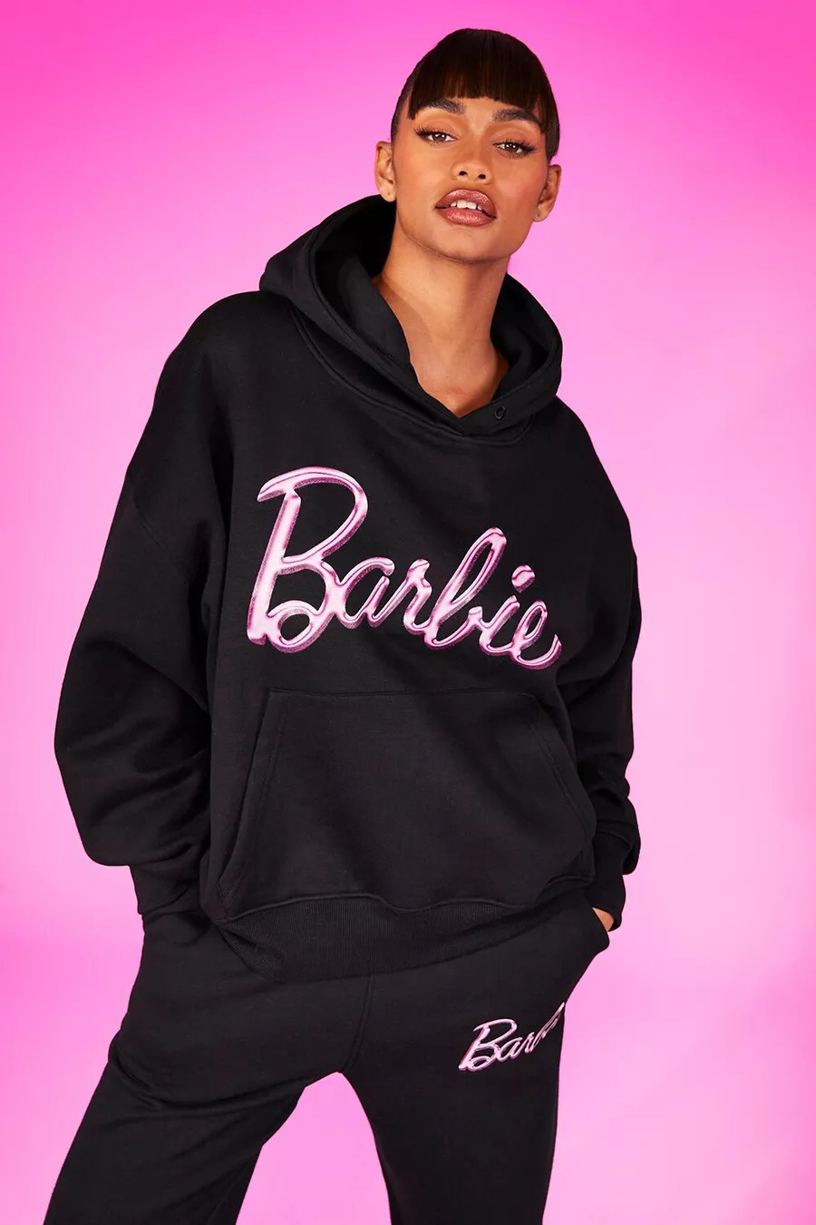 Barbie Slogan Printed Oversized Hoody | Boohoo.com (US & CA)