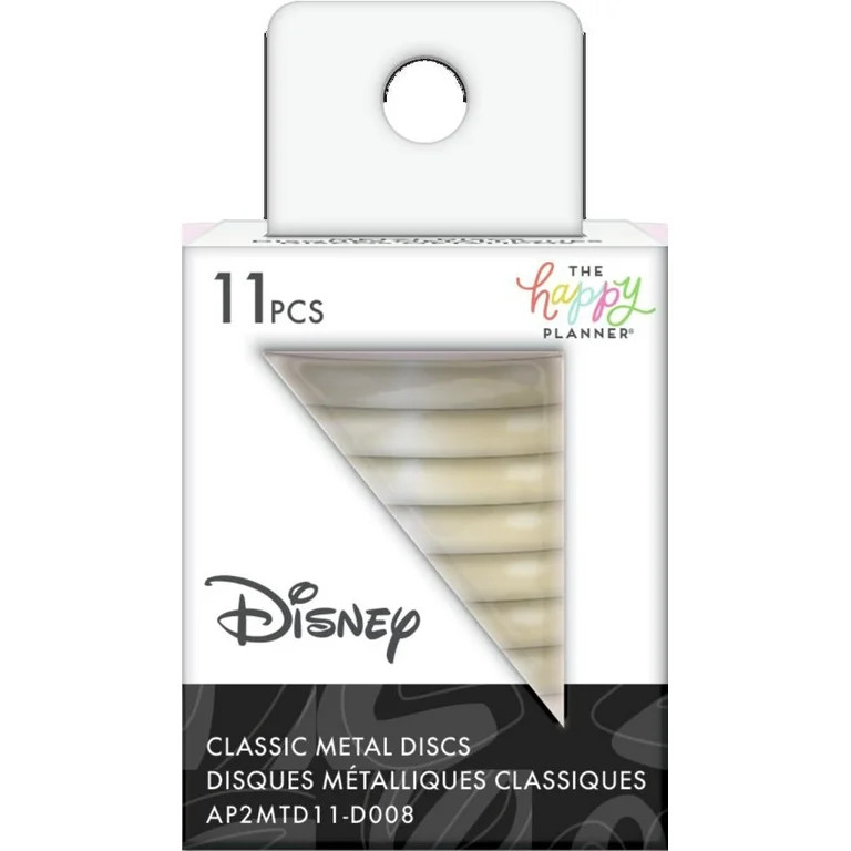 The Happy Planner Disney © Mickey Mouse & Minnie Mouse Medium Metal Disc Set - Champagne | Walmart (US)