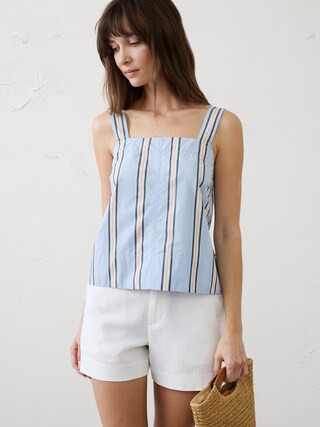 Boxy Topstitch Tank | Banana Republic Factory
