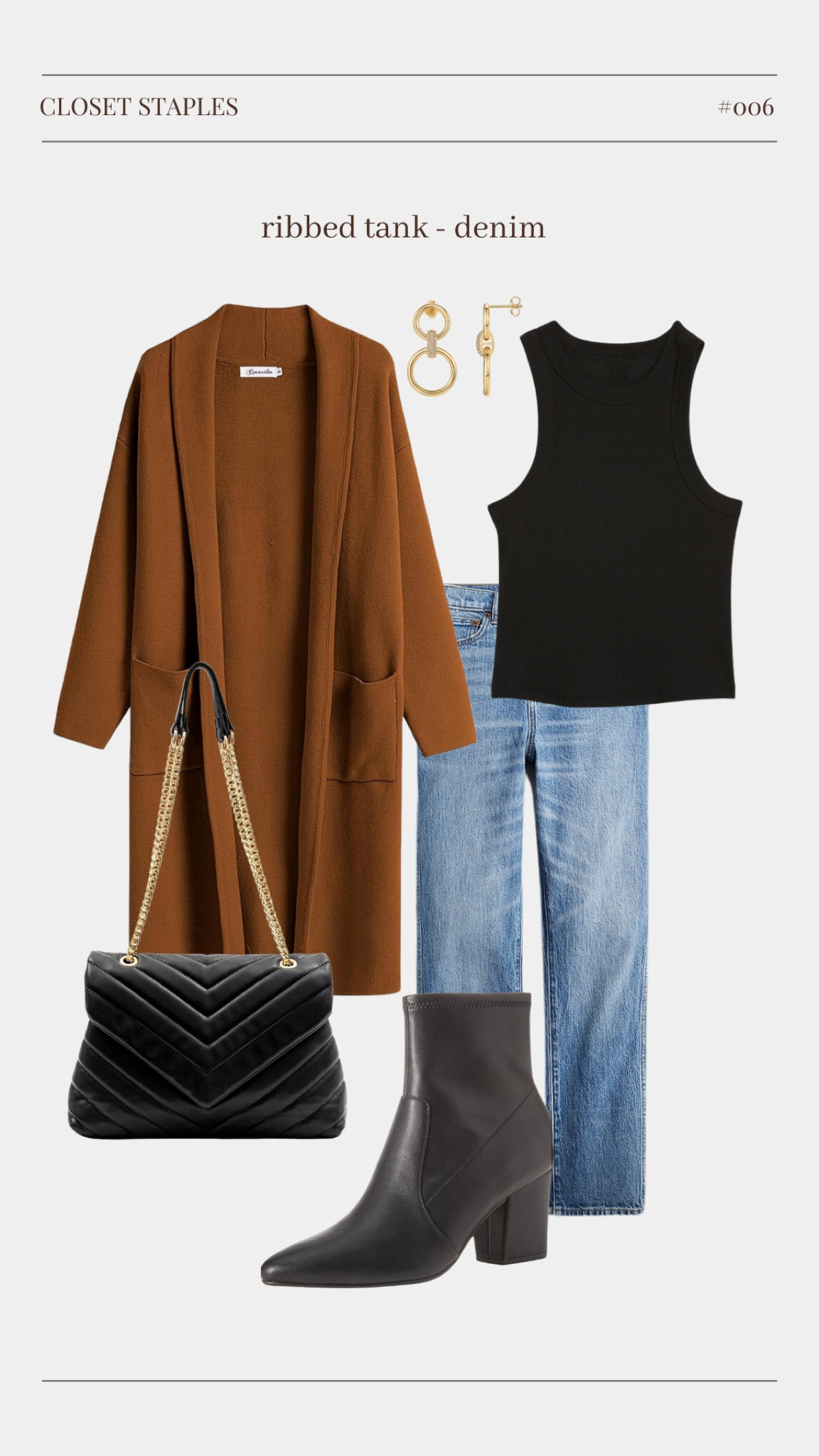 Ribbed tank + denim 

#LTKstyletip #LTKfindsunder50