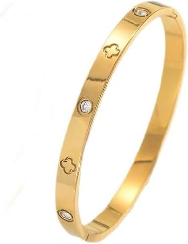 3pcs Womens Bracelet Set 18K Gold Plated No Tarnish Stainless Steel Ddainty Cuff Bracelets | Amazon (US)