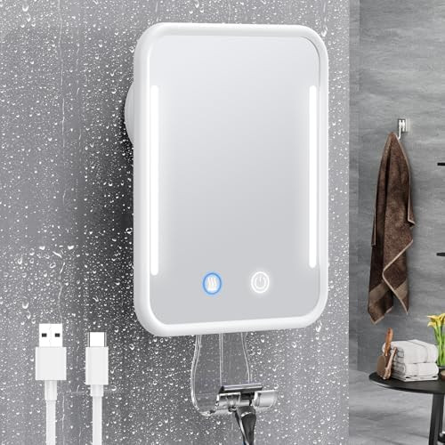 Gospire Heated Shaving Mirror for Shower Fogless with Light, Rechargeable Battery and Adjustable ... | Amazon (US)