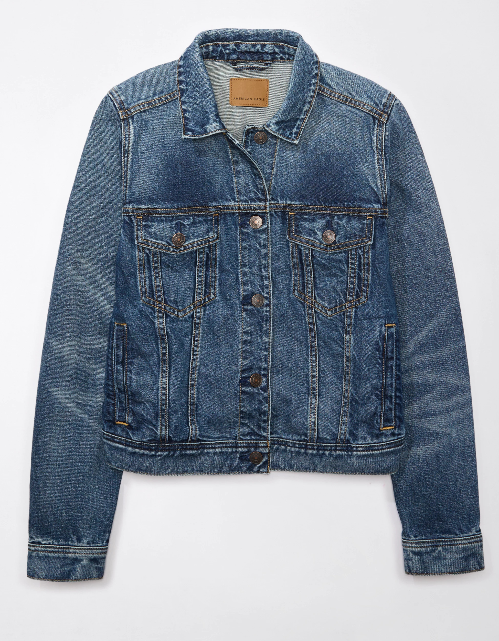 AE Strigid Classic Denim Jacket | American Eagle Outfitters (US & CA)