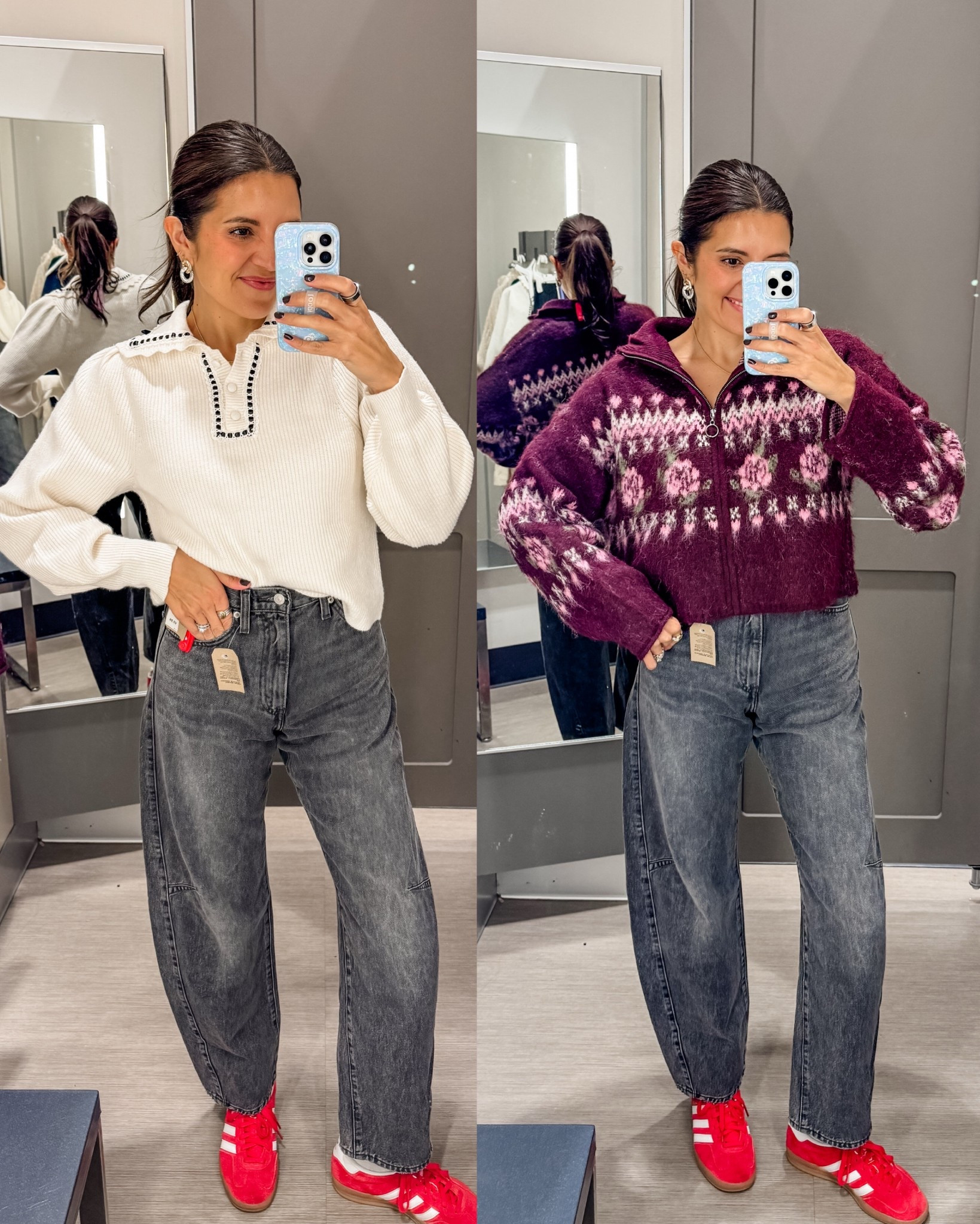 Top two target sweaters that you’ve been loving! In a size small in both. Size 27 in Levi’s barrel jeans. I suggest sizing up! I’m 5’7” 

#LTKTall #LTKFindsUnder50 #LTKOver40