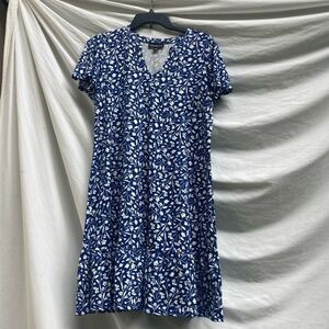 Fortune + Ivy blue floral dress with flutter sleeves and ruffle, size XL | Poshmark