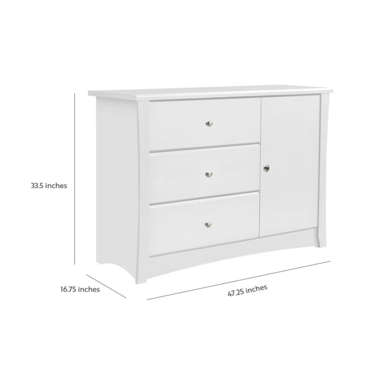 Crescent 47.24'' Wide 3 - Drawer Combo Dresser | Wayfair North America