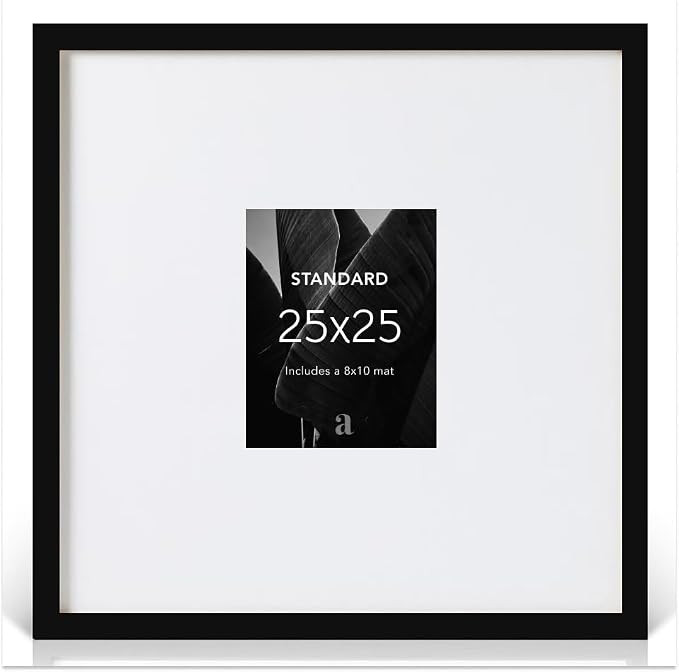 artisane home goods 25x25 Picture Frame Matted to 8x10, Black | Standard: 1 mat (8x10 opening), e... | Amazon (US)