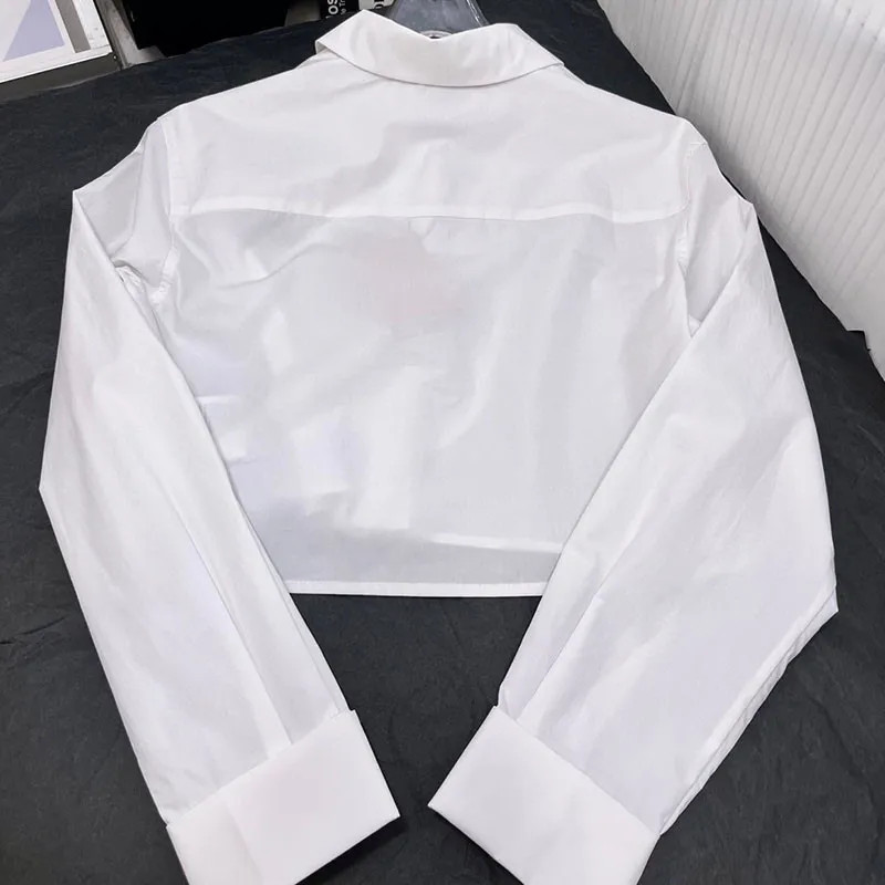 Save Big on Bulk Womens Cropped T Shirt White Cropped Long Sleeve T Shirt For Women    Luxury Des... | DHGate