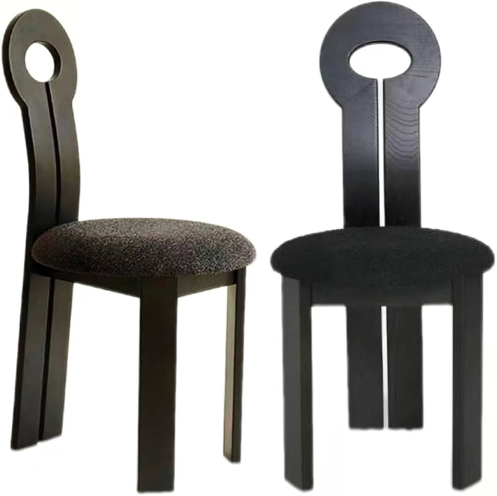 KLOVIA Mid-Century Dining Chair Set of 2 Comfortable Wood Side Chairs with Sherpa Upholstered Curved | Amazon (US)