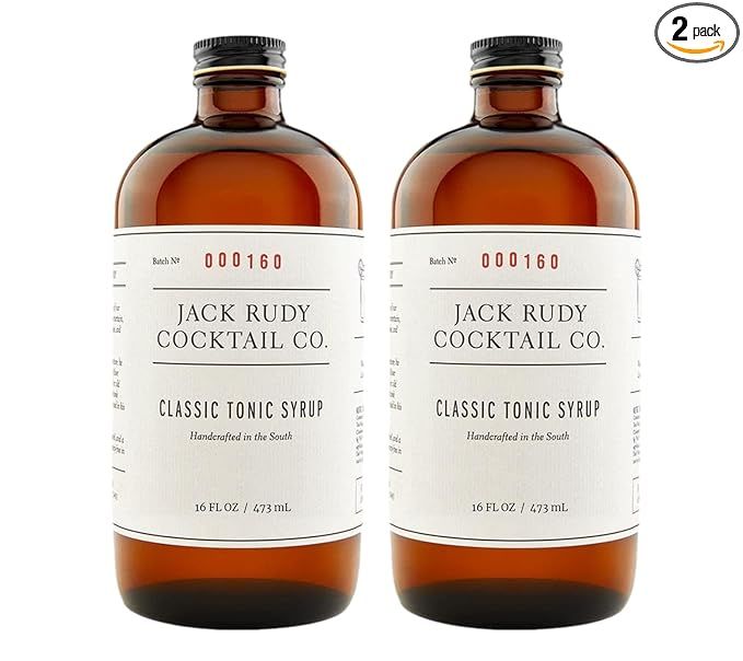 Jack Rudy Classic Tonic Syrup 16 oz (2-pack) | Amazon (US)