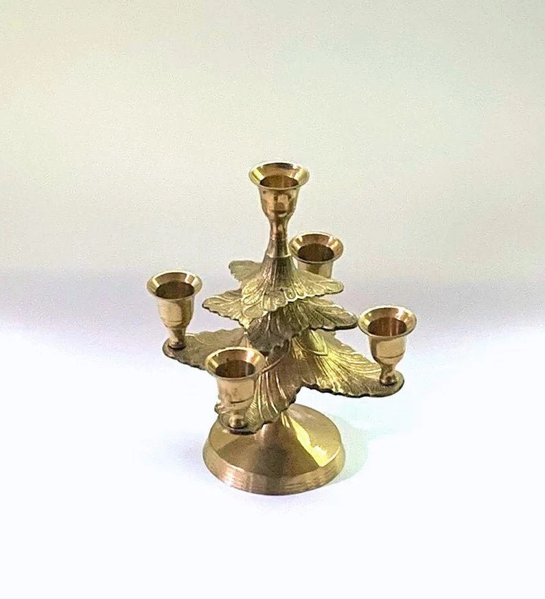 Vintage Brass 5  Candle Candelabra  Two Level  Vintage | Etsy | Etsy (US)