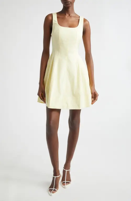 A.L.C. Vea Fit & Flare Mini Sundress in Light Canary at Nordstrom, Size 0 | Nordstrom