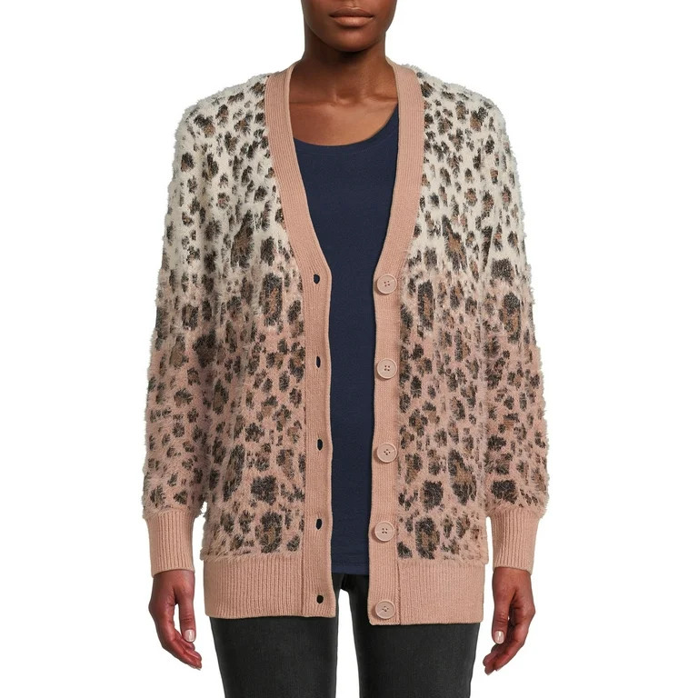 Time and Tru Women's Eyelash Patterned Cardigan - Walmart.com | Walmart (US)