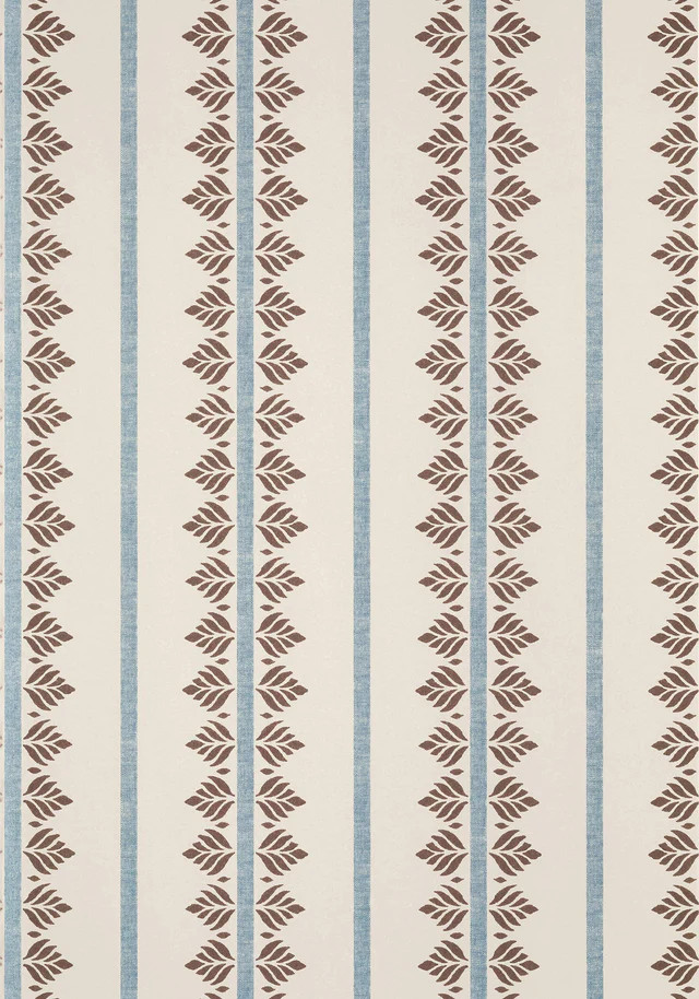 Anna French Fern Stripe Brown And Slate Wallpaper | DecoratorsBest