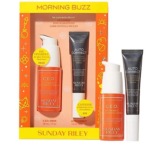 Sunday Riley Morning Buzz Brightening Serum and Eye Cream 2-Pc Kit - QVC.com | QVC
