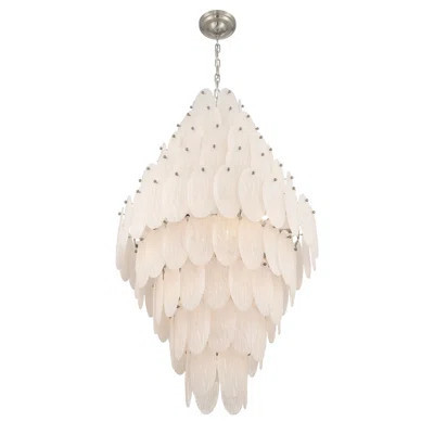 Serena 19-Light 11 Tiered Chandelier - Satin Nickel | Wayfair North America