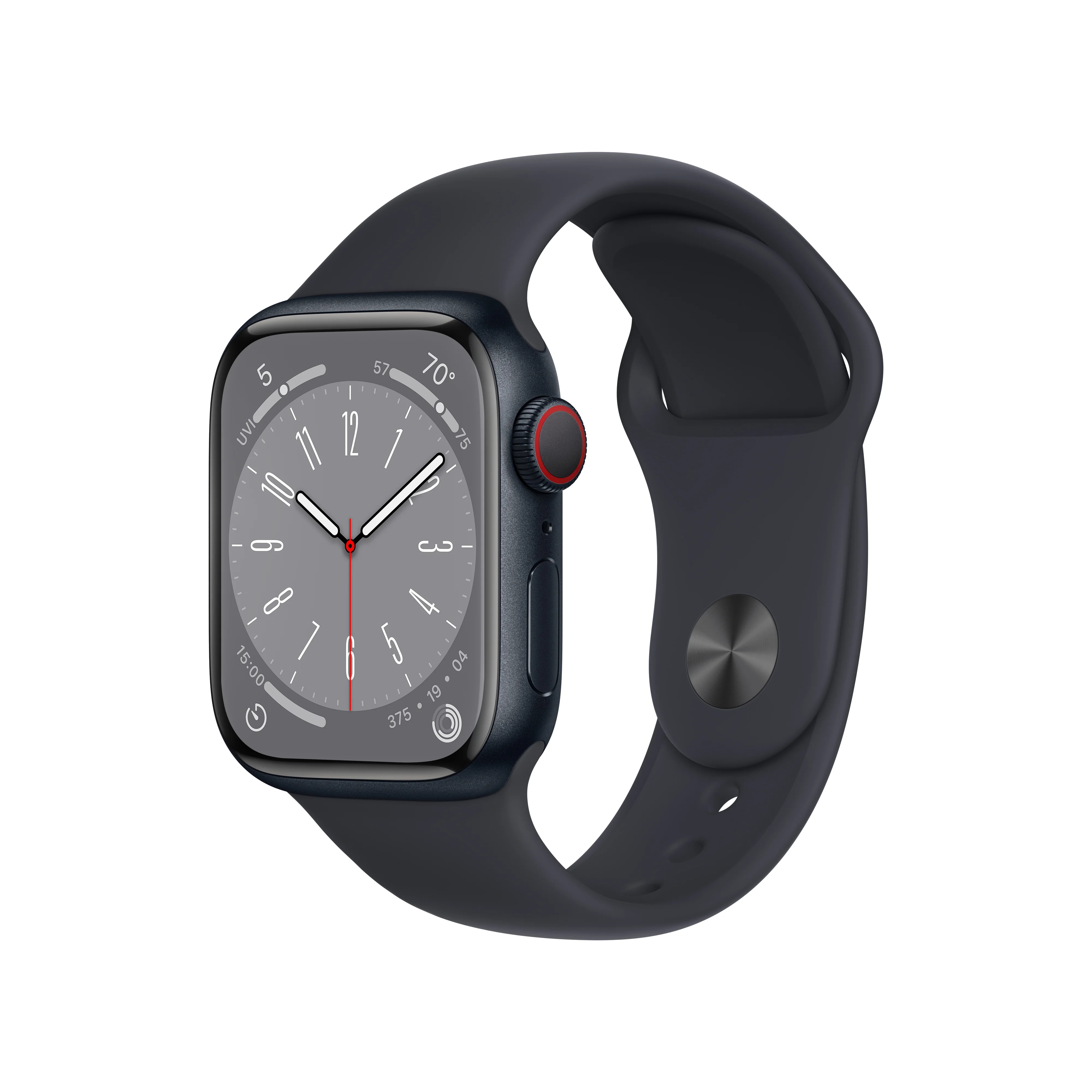 Apple Watch Series 8 GPS + Cellular 41mm Midnight Aluminum Case with Midnight Sport Band - S/M - ... | Walmart (US)
