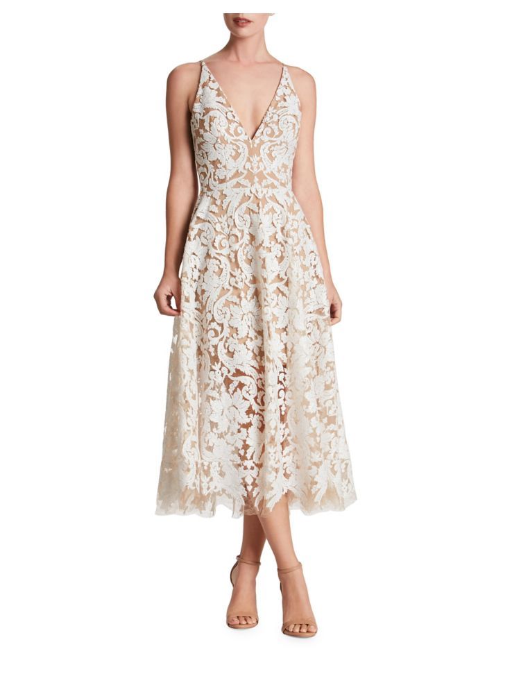 Sequin Lace Fit-&-Flare Dress | Lord & Taylor