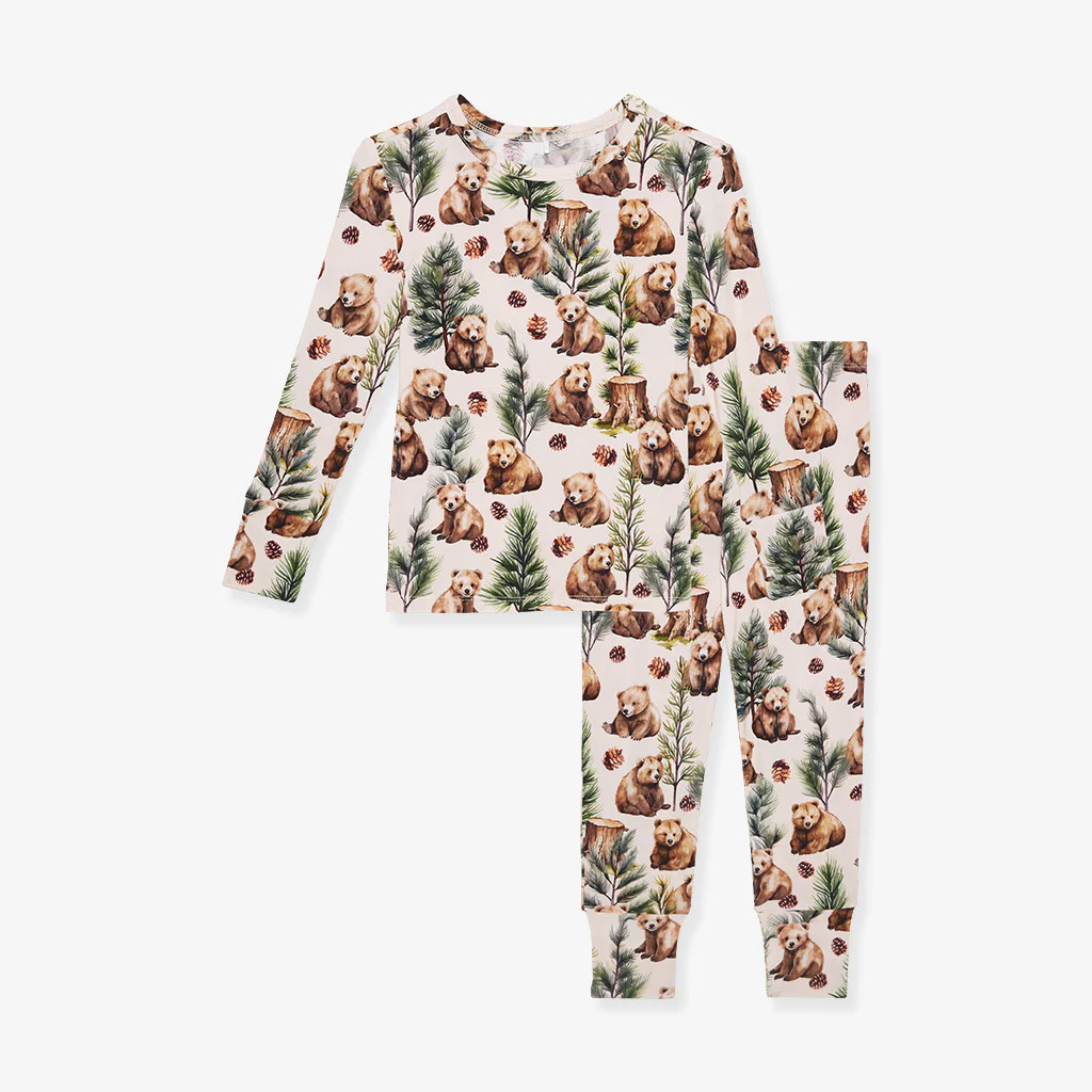 Forest Bears Brown Long Sleeve Toddler Pajamas | Rupert | Posh Peanut