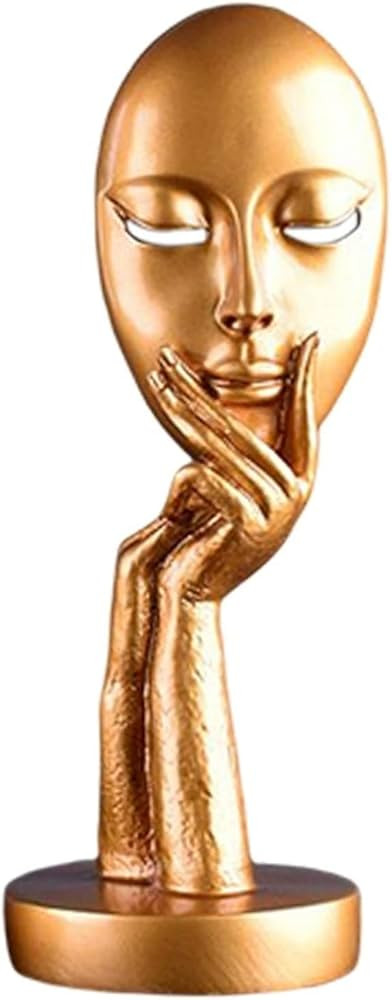 Thinker Statue Abstract Thinker Figurines Women Face Art Ornaments Resin Desktop Sculpture for Ho... | Amazon (US)