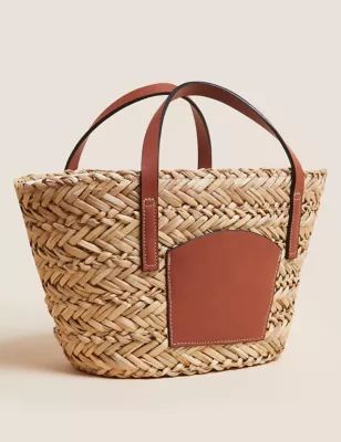 Straw Mini Tote Bag | M&S Collection | M&S | Marks & Spencer (UK)