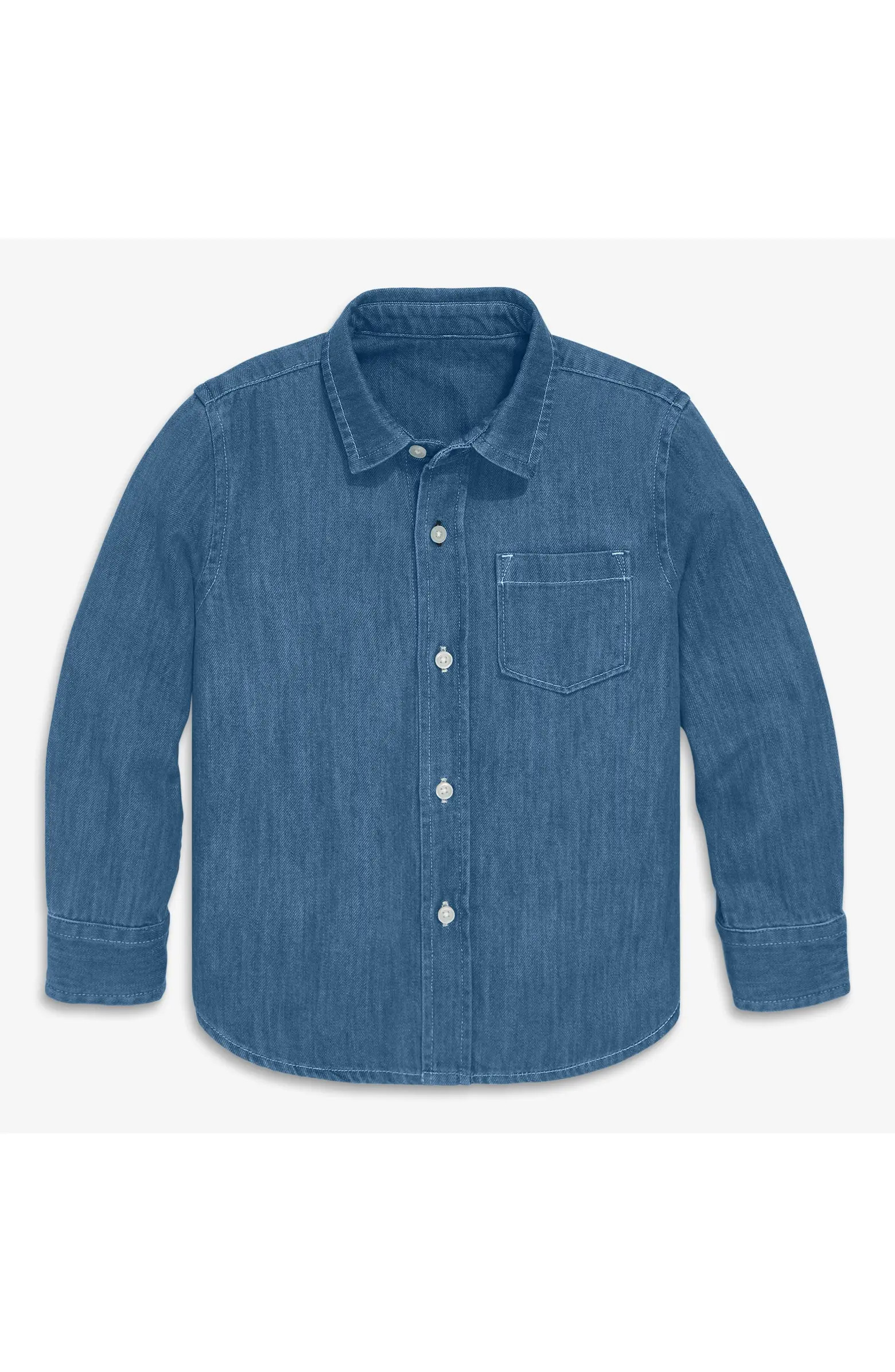 Kids Long Sleeve Button Down In Chambray | Nordstrom