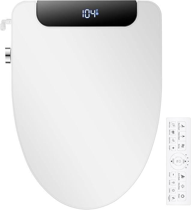 Electric Bidet Toilet Seat, Elongated, Warm Water with Air Dryer, Heated Seat and Slow Close Lid,... | Amazon (US)