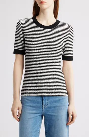 Textured Stripe T-Shirt Sweater | Nordstrom