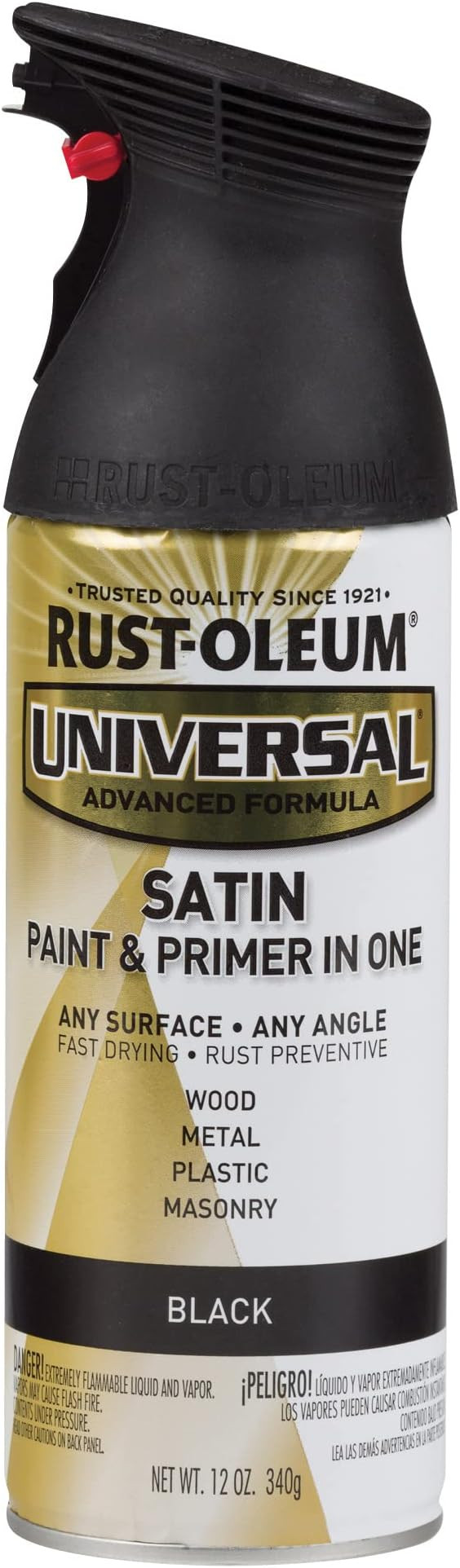 Rust-Oleum 245197 Universal All Surface Spray Paint, 12 oz, Satin Black | Amazon (US)