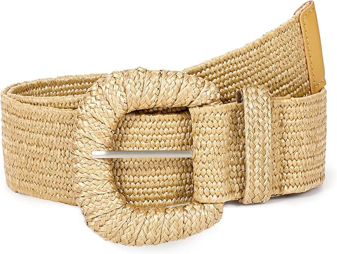 Straw Woven Elastic Belt for Women Stretchy Belts for Dress Fashion Boho Waist Belt Rattan Raffia... | Amazon (US)