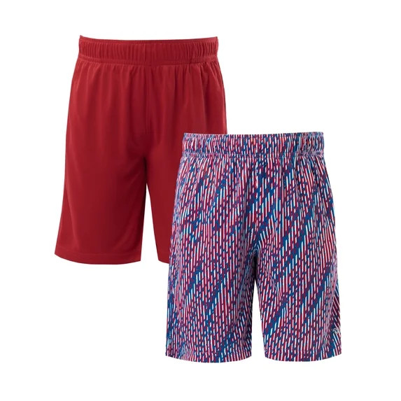 Athletic Works Boys Core Performance Shorts, 2-Pack, Sizes 4-18 & Husky | Walmart (US)