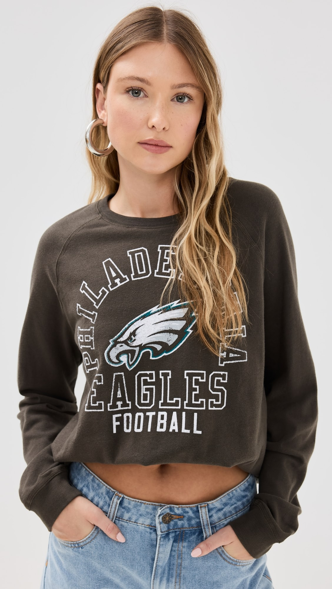 Eagles Flocked Raglan Crew Sweatshirt | Shopbop