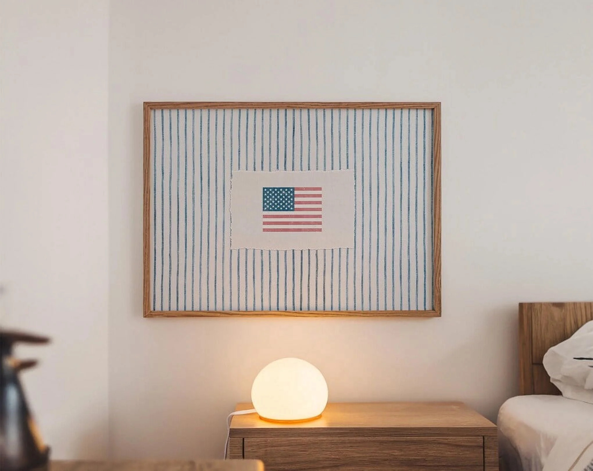 Vintage Stripes American Flag Coastal Retro Western Wall Art, Poster Only | Walmart (US)