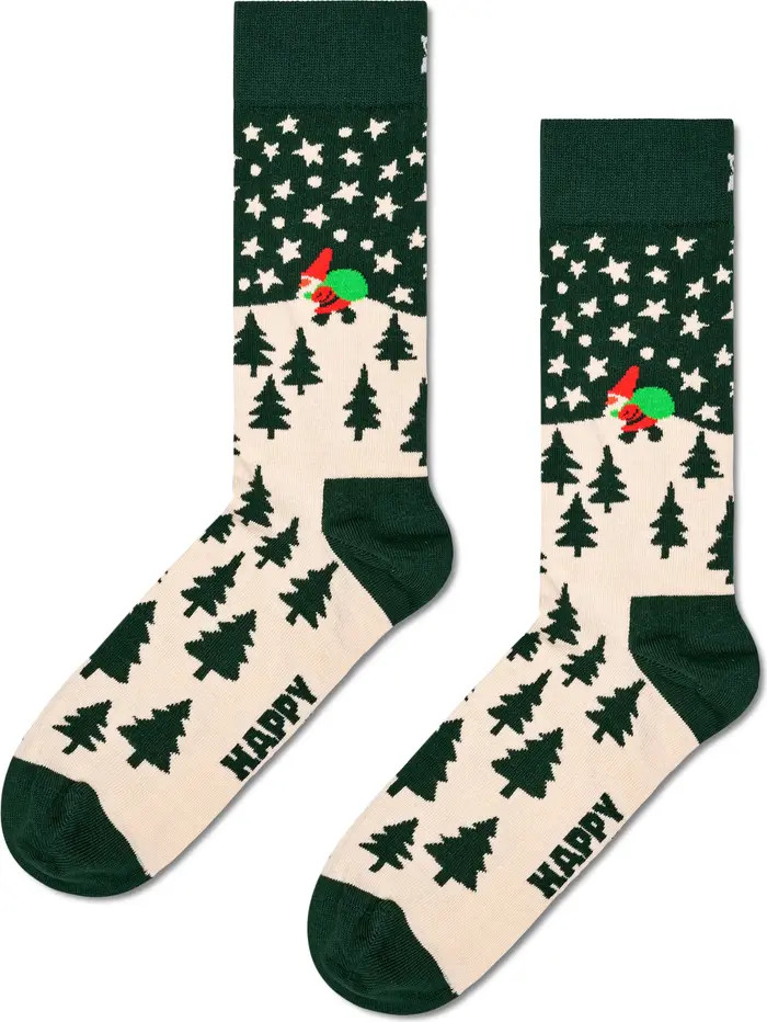 Happy Socks Santa On the Way Cotton Blend Crew Socks | Nordstrom | Nordstrom