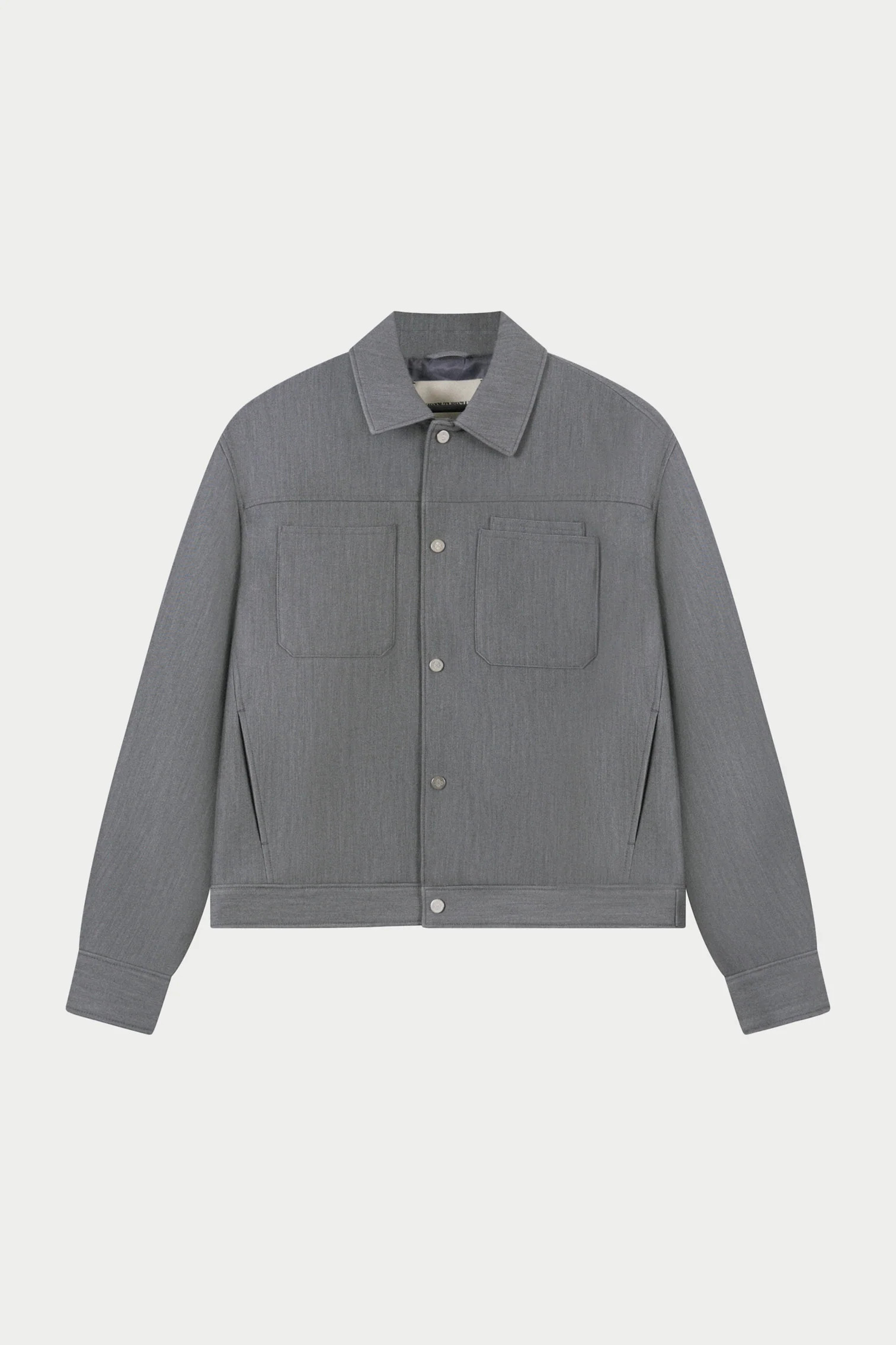 PATCH POCKET TAILORED JACKET - GREY | The Couture Club