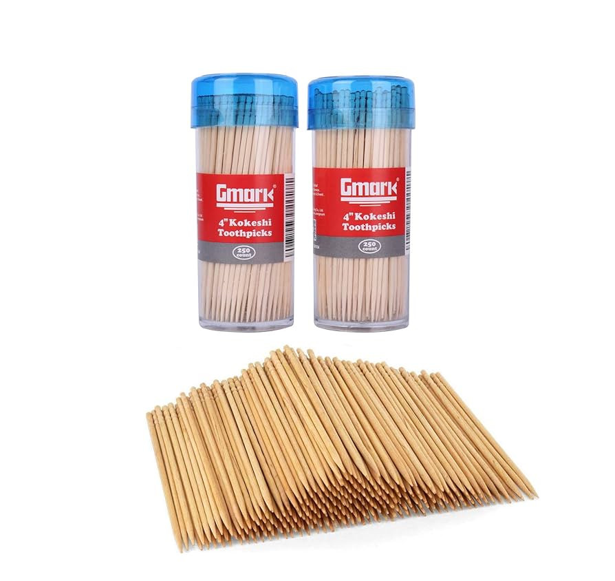 Gmark Premium 4" Kokeshi Toothpicks Skewers 500ct (2 Packs of 250) Extra long toothpicks for appe... | Amazon (US)