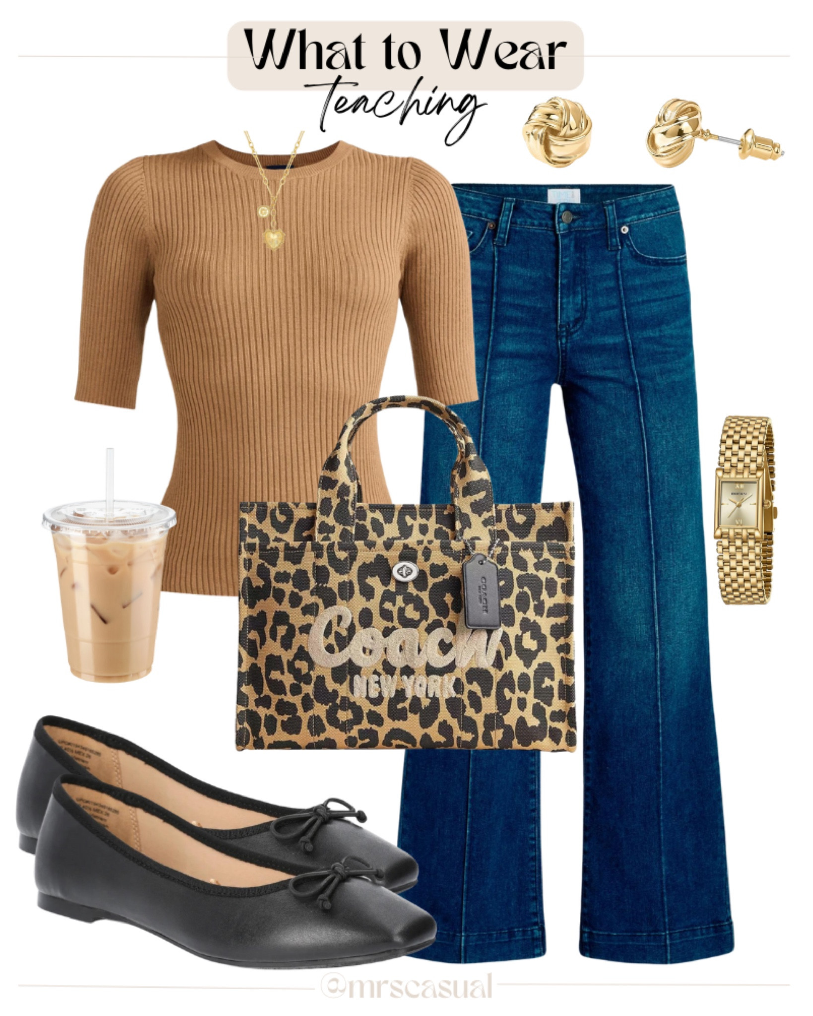 $22 Walmart jeans styled for a cute early fall teaching outfit idea. Leopard tote 

#LTKFindsUnder50 #LTKBacktoSchool #LTKShoeCrush