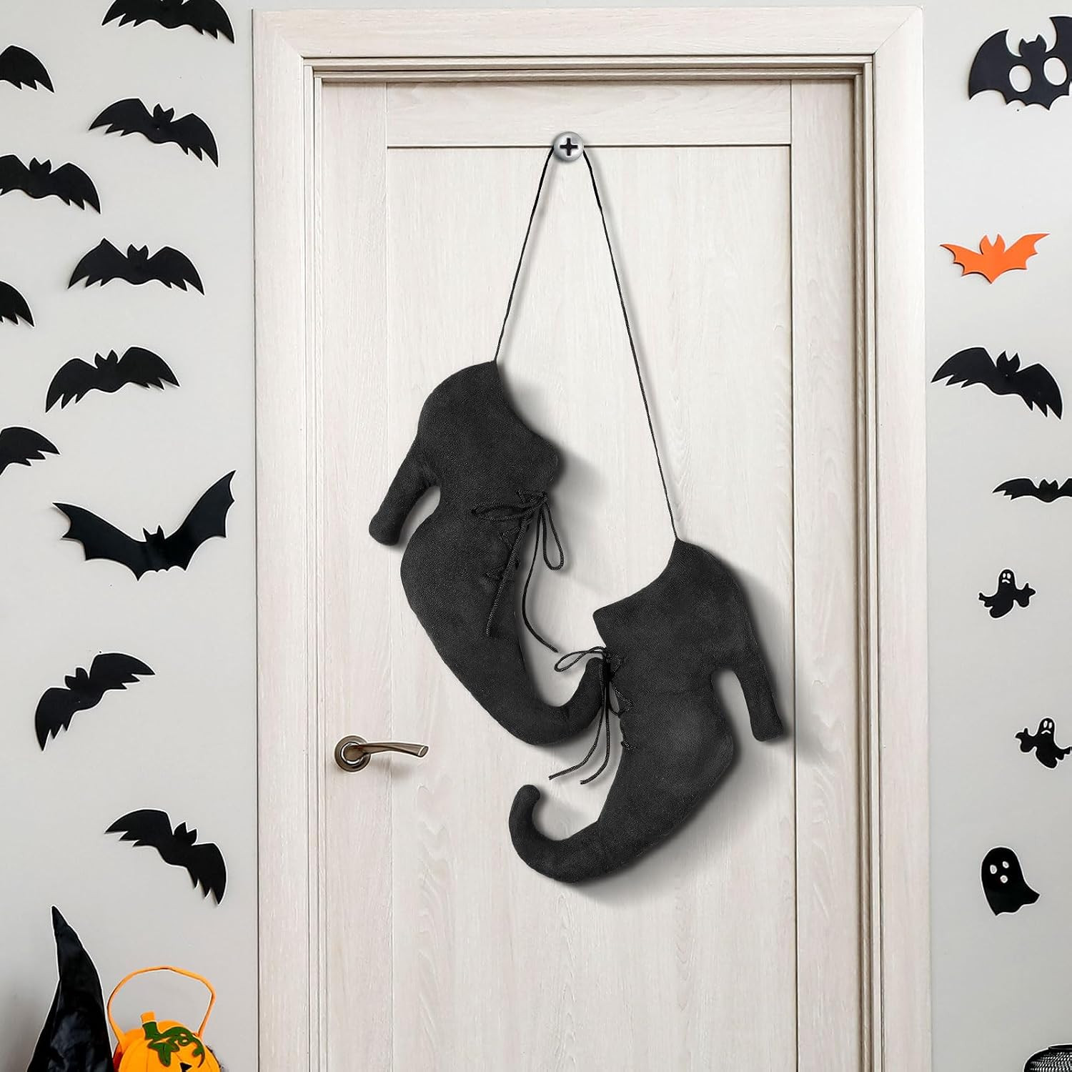 Suhine 12 Inch Large Vintage Halloween Witch Shoes Wall Hanging Decoration | Amazon (US)