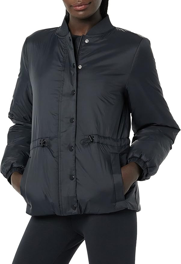 Amazon Essentials Women's Waist Padded Bomber Jacket | Amazon (US)
