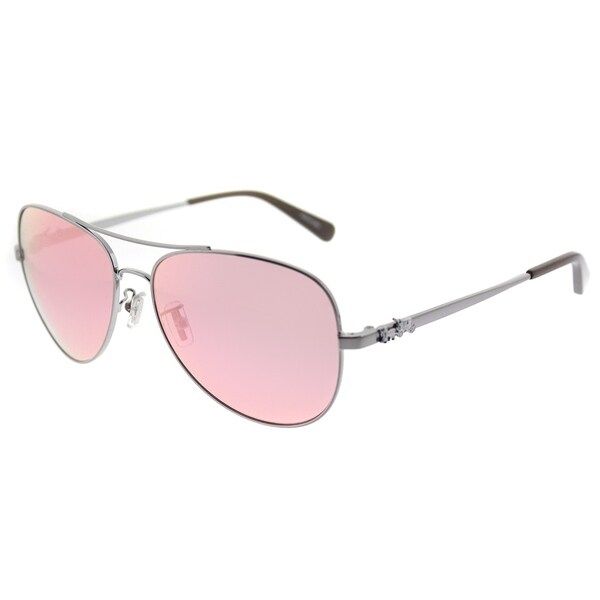 Coach Aviator HC 7074 90041T Womens Gunmetal Frame Pink Mirror Lens Sunglasses | Bed Bath & Beyond