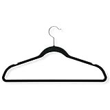 Honey-Can-Do HNG-01884 Thin Non-Slip Velvet Hangers, Black, 50-Pack | Amazon (US)