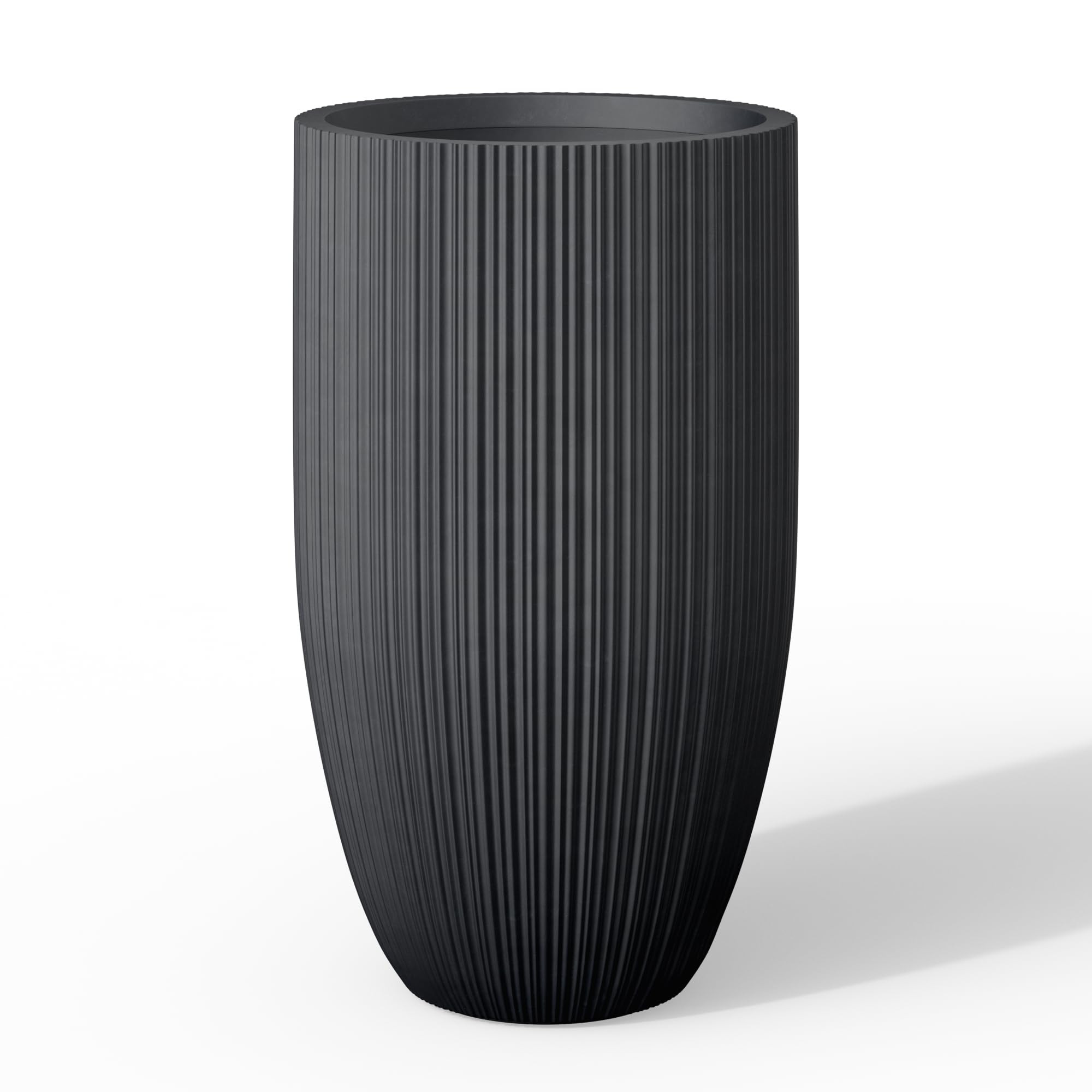 Kante 24 Inch Tall Round Concrete Planter, Large Indoor Outdoor Plant Pots with Drainage Hole and... | Amazon (US)