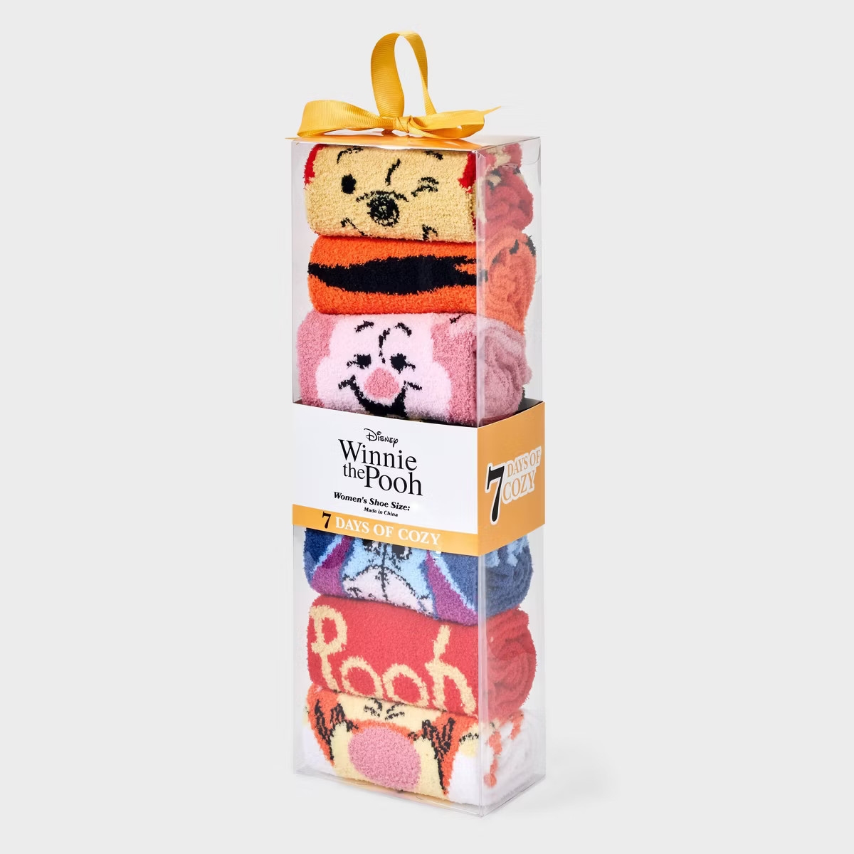 Women's Winnie the Pooh 7 Days of Cozy Crew Socks - Assorted Colors 4-10 | Target
