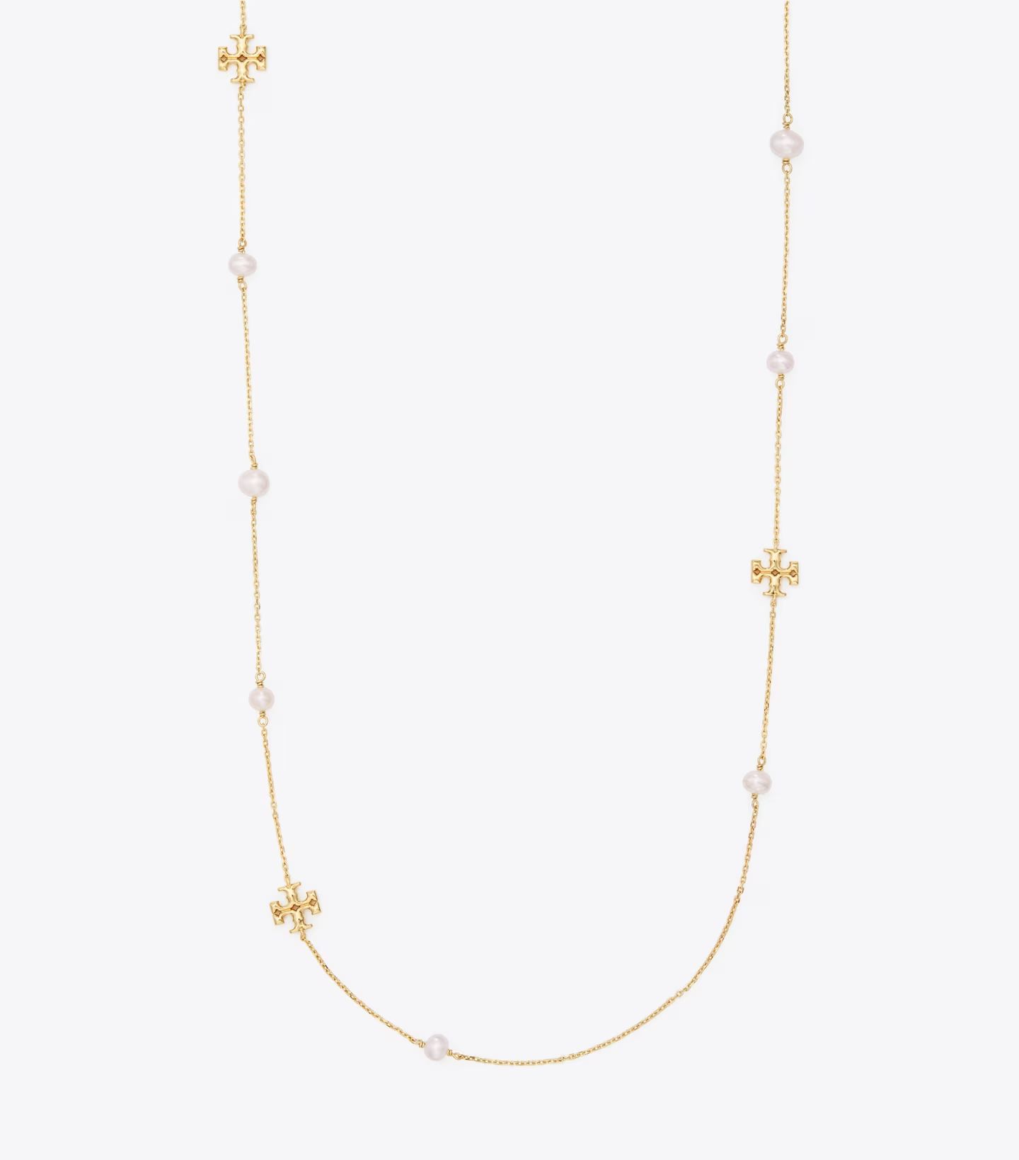 KIRA PEARL DELICATE LONG NECKLACE | Tory Burch (US)