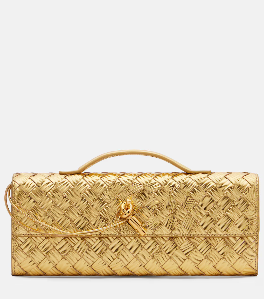 Andiamo Intrecciato metallic leather clutch | Mytheresa (US/CA)