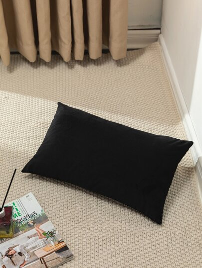 Plain Lumbar Pillow Cover, Black Simple Throw Pillow Case, Pillow Insert Not Include, For Sofa, L... | SHEIN