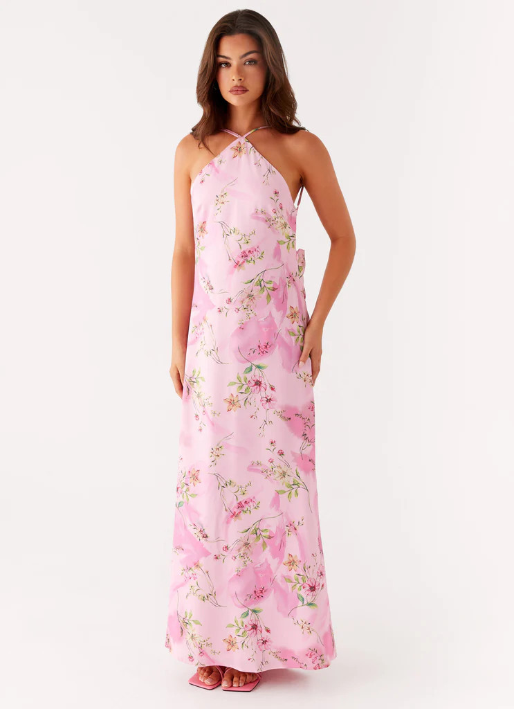 Pascal Maxi Dress - Pink Floral Print | Peppermayo (Global)