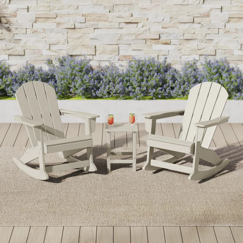 Laguna Rocking Outdoor Adirondack Chair With Table | Wayfair North America